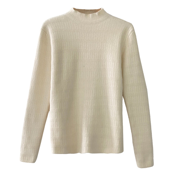 Warm Sweater Half Turtleneck Knitted Mink Velvet Top