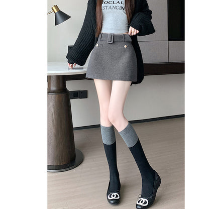 Elegant Wool-Blend Pencil Skirt