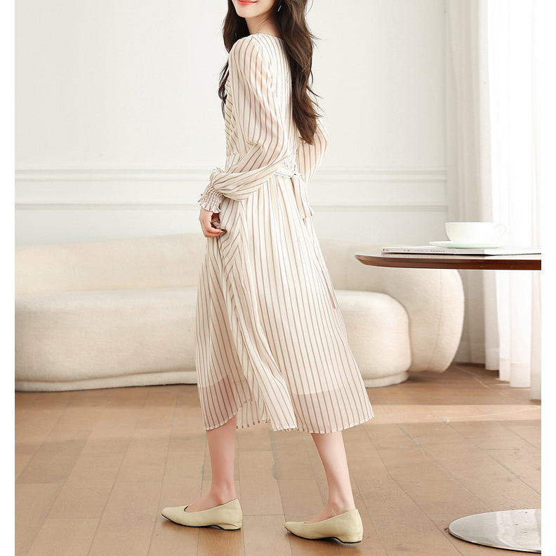 Stylish Two-Tone Striped Dress