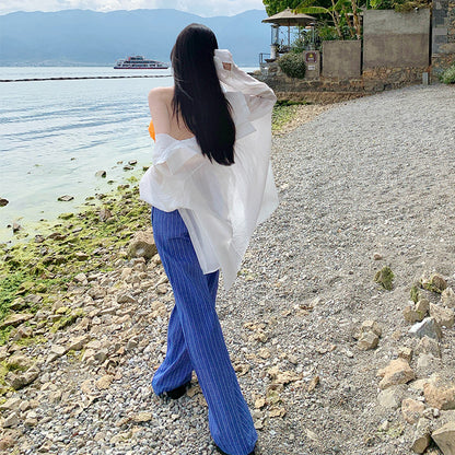 Casual Sun Protection Bikini Beach Vacation Style Set