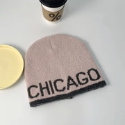 Alphabet warm knit dome hat