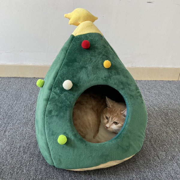 Christmas Tree Warm Kennel Cat House Supplies Pet Bed