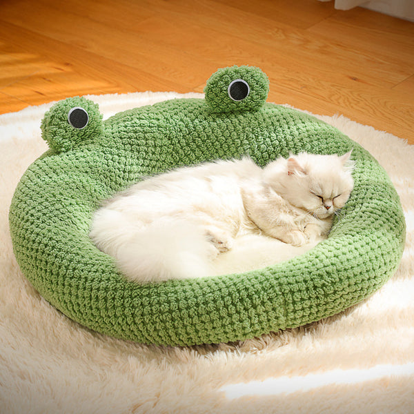Green Frog Round Pet Cat Warm Dog House Nest
