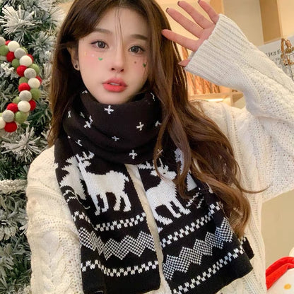 New Year Christmas Warm Knitted Scarf