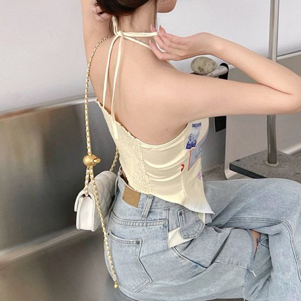 Backless Halter Triangle Square Scarf Camisole