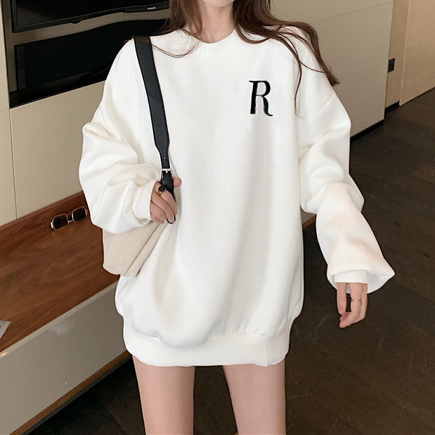 Letter Loose Casual Long Sleeve Sweatshirt