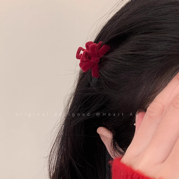 Plush Bow Small Hairpin Side Gripper Hair Accessories