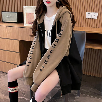 Imitation Cotton And Milk Silk Loose Casual Hooded Jacket
