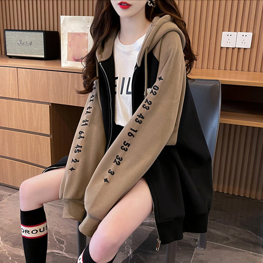 Imitation Cotton And Milk Silk Loose Casual Hooded Jacket