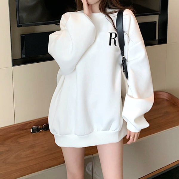 Letter Loose Casual Long Sleeve Sweatshirt