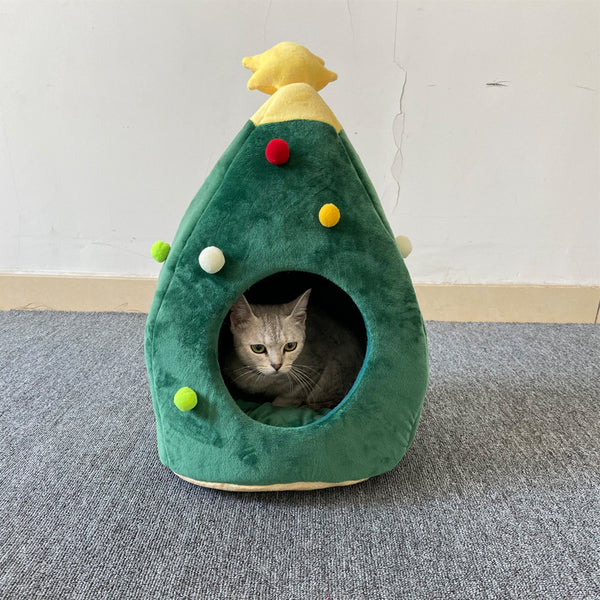 Christmas Tree Warm Kennel Cat House Supplies Pet Bed