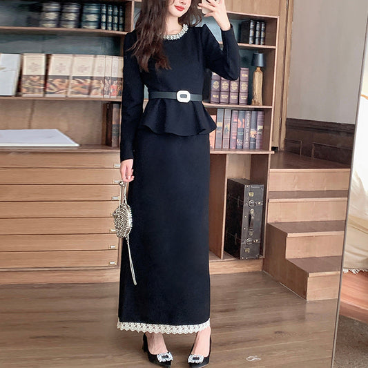 Two-Piece Set Of Ruffled Top And Skirt