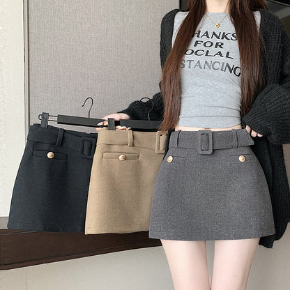 Elegant Wool-Blend Pencil Skirt