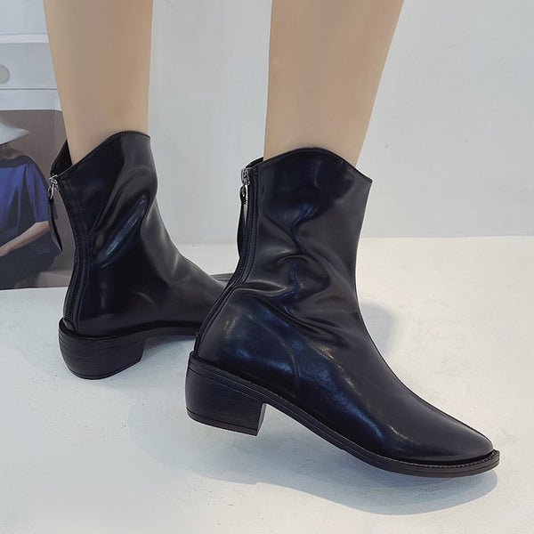 Pointed Toe Thick Heel Martin Fashionable Boots
