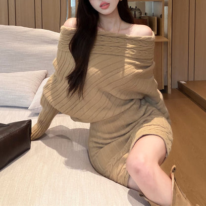 Loose-Fit Stretchy Knit Dress