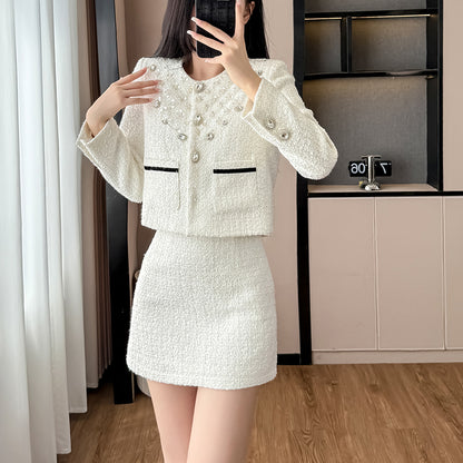 Embroidered Diamond And Beaded Fashionable Two-Piece Suit