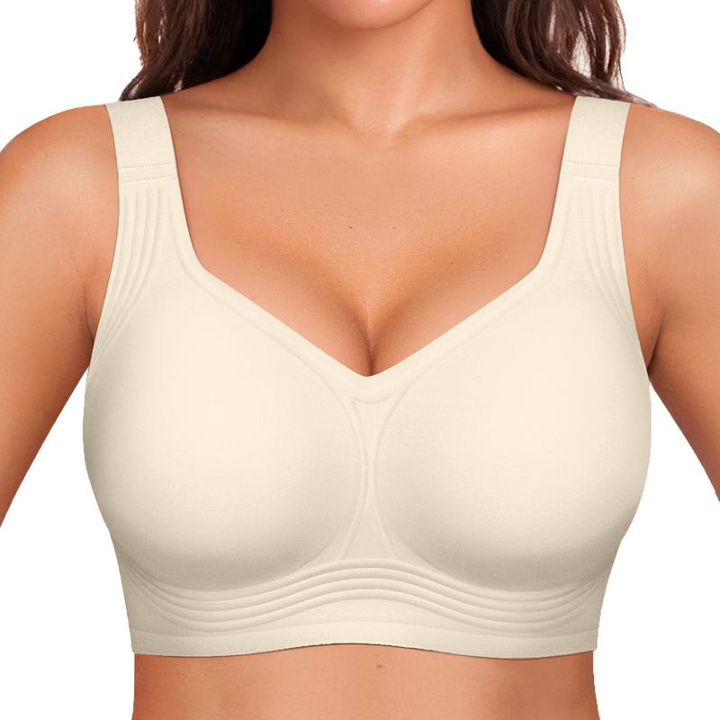 Women Jelly Bras Wirefree Full Coverage No Underwire Everyday Bras Comfortable Wireless Padded Tshirt Bra