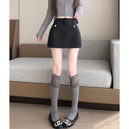 Elegant Wool-Blend Pencil Skirt