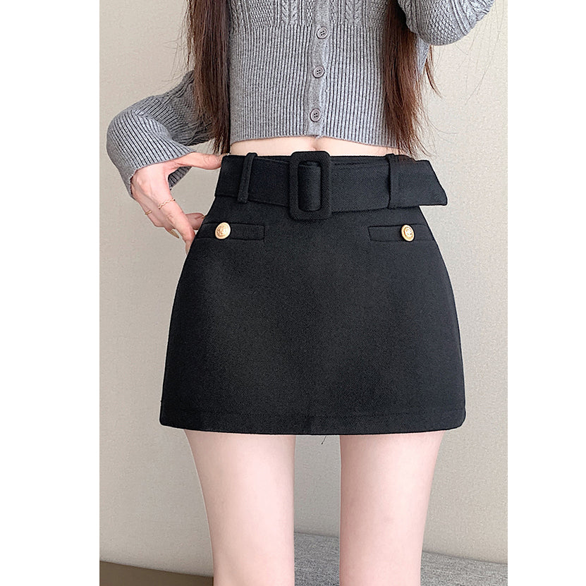 Elegant Wool-Blend Pencil Skirt