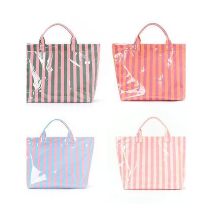 Striped Large-Capacity Tote Bag