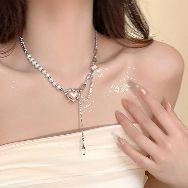 Love necklace versatile clavicle chain
