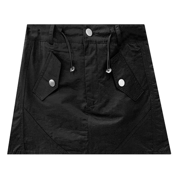 Retro A-Line Elastic High-Waisted Anti-Exposure Skirt