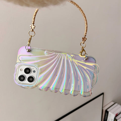 Colorful Three-Dimensional Shell Pattern Chain Protective Case