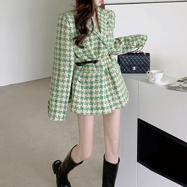 Plaid Wool Thickened Suit Jacket