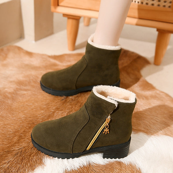 Cotton Versatile Flat Thick Heel Warm Snow Boots
