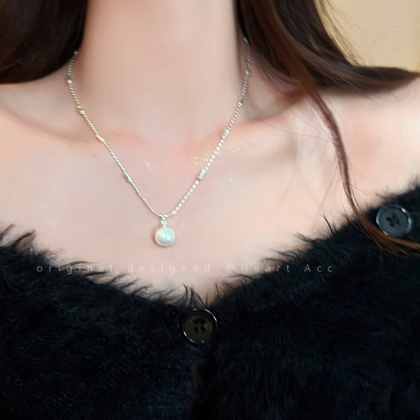 Pearl Necklace Sweater Versatile Collarbone Chain