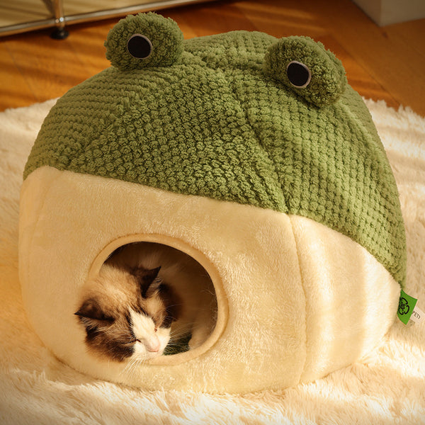 Green Frog Three-Dimensional Cat Warm Dog House Nest