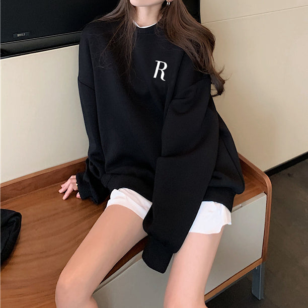 Letter Loose Casual Long Sleeve Sweatshirt