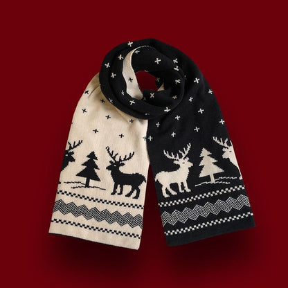 New Year Christmas Warm Knitted Scarf