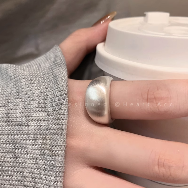 Brushed Frosted Open Geometric Line Index Finger Ring