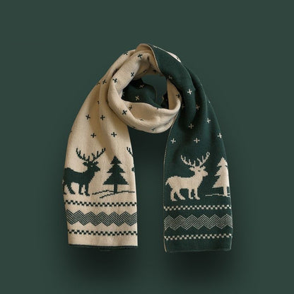 New Year Christmas Warm Knitted Scarf