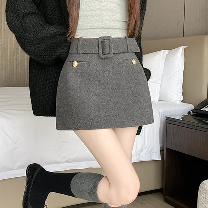 Elegant Wool-Blend Pencil Skirt