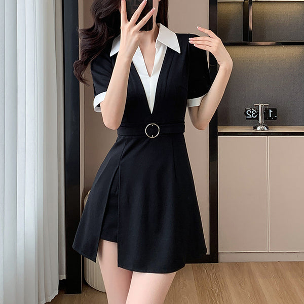 Temperament and Fashionable Commuting Fake Two-piece Dress and Shorts