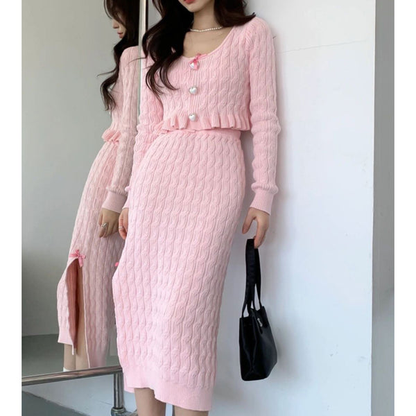 Stylish Slouchy Knitted Suit