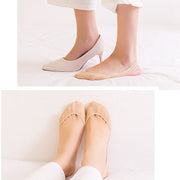 Invisible exposed heel pad ice silk crew socks