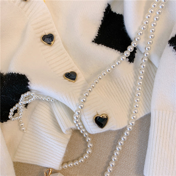 Bow V-Neck Sweet Knitted Sweater Cardigan