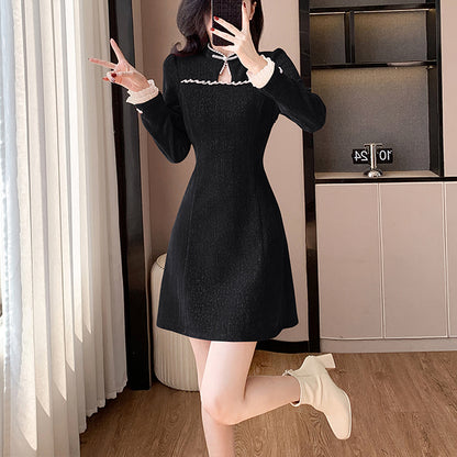 Corduroy Pearl Button Dress