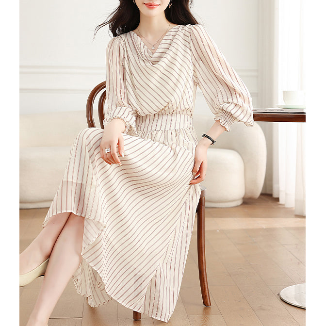Stylish Two-Tone Striped Dress