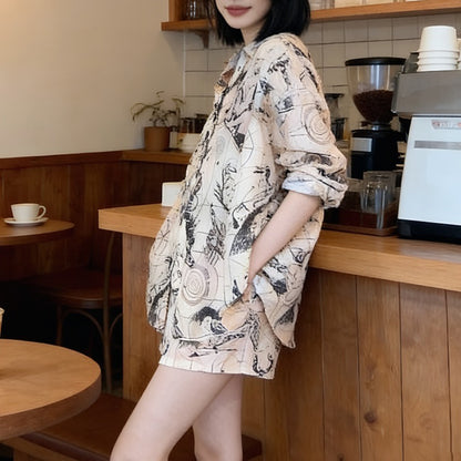 Stylish And Cute Two-Piece Set Of Shirt And Shorts