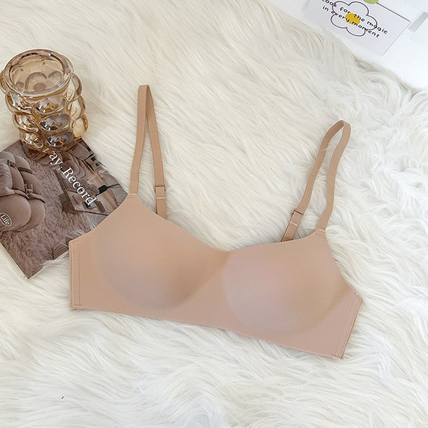 Fixed strap no steel ring thin push up lingerie bra