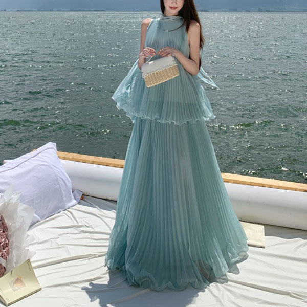 Sleeveless Vest And Skirt Set