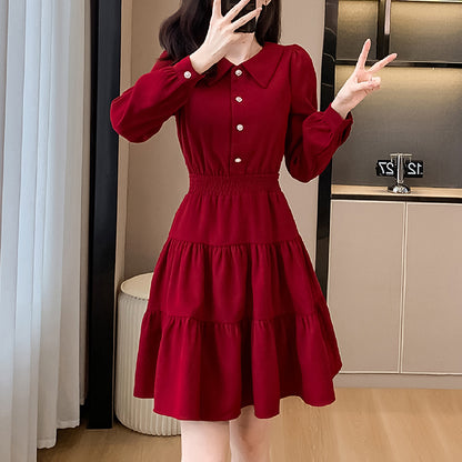Retro Red High-Waisted Dress