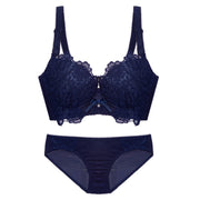 Embroidered lace push up sexy bra panties set