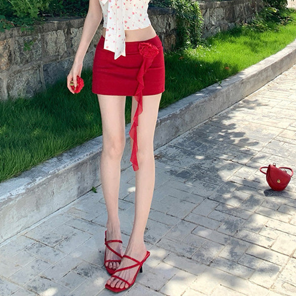 Bow-Tie Off-Shoulder Top And Skirt Two-Piece Set