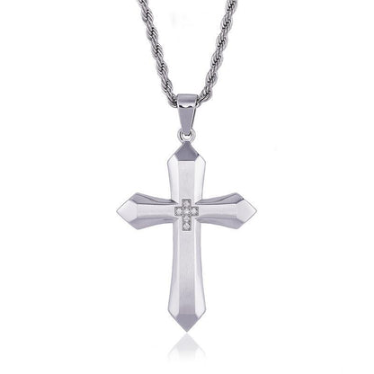 Zircon Cross Necklace, Trendy Faith Jewelry