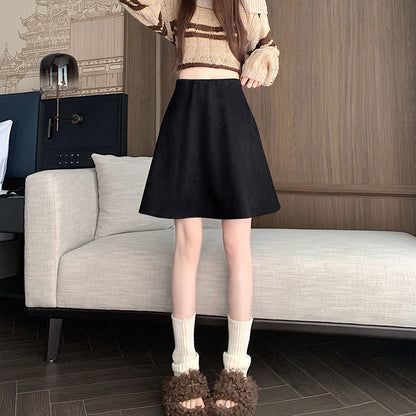 High-Waisted Midi A-Line Skirt